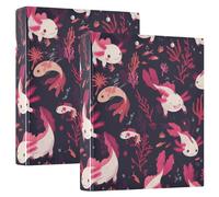 Lovely Axolotl Lot de 200 classeurs à anneaux ronds de 2,5 cm et demi avec poches intérieures