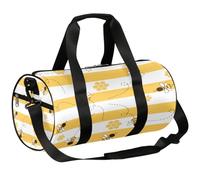 Lovely Bees Sac de sport léger à bandoulière pour homme et femme (rayures jaunes d'abeilles), Jolies abeilles, 17.6(L) x 9(W) x 9(H) inch