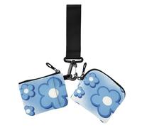 Lovely Blue Flowers Lot de 2 porte-monnaie pour femme avec fermeture éclair et poche à monnaie, Jolies fleurs bleues, 1 size, Décontracté