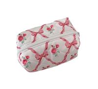 Lovely Bows, Trousse de maquillage de voyage de grande capacité, trousse de toilette en forme de fleur, pochette de maquillage matelassée, a03, 17.5*10.5*10cm