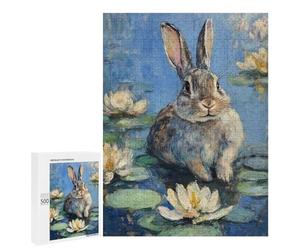 Lovely Bunny in Pond Puzzle 1000 Pièces Educa Jouet en Bois Cadeau Unique Décoration Intérieure Jeu Éducatif Challenge Toy Adultes Et Enfants À Partir De 14 Ans 500 PCS