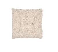 Lovely Casa - Coussin de Chaise carré Bouclette Naturel