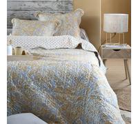 Lovely Casa - Couvre-lit avec taies d'oreiller Motif perse Polyester Jaune Moutarde 240x220 cm