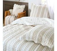 Lovely Casa Couvre lit boutis réversible avec 2 taies d'oreiller 65x65cm