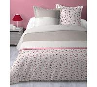 Lovely CASA - Housse de Couette 260 x 240 cm + 2 taies d'oreiller 63 x 63 cm - Coventry - Rose Blanc HP4A528001