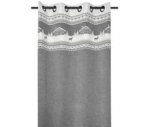 Lovely CASA - Rideau au Style Chalet de Montagne Polyester Gris 260 x 145