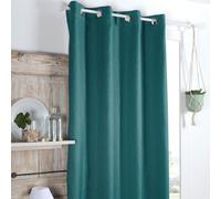 Lovely Casa - Rideau occultant et Isolant doublé de Polaire Polyester Bleu Canard 140x260 cm