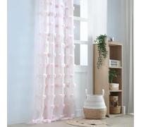Voilage pompons brodés pink 140x260