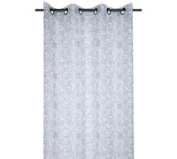 Lovely Casa - Voilage tamisant au Style Fleuri Polyester Bleu Azur 140x260 cm