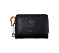 Lovely Cats Portefeuille de grande capacité en cuir PU avec support pour chats adorables quotidiens Grande capacité Court avec support en cuir PU, Noir , Beauté de masse