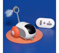 LOVELY CAVES Car Chase Jouet intelligent pour chat avec télécommande Orange