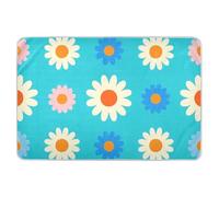 Lovely Daisy Floral Peach White Blue Almohadillas Almohadillas Almohadillas Matelas à langer pour enfants adultes animaux domestiques, 132,1 x 86,4 cm (L x l)