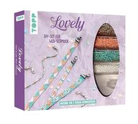 Lovely DIY Kit de création de bijoux tissés Instructions et matériel pour 5 bracelets à tisser des perles de couleurs chics avec perles, fil, aiguille.