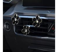 Lovely Er Aroma Car Shener Vent Clips Set of 6 Er Decorations for Car Ventilation Clip-on Aroma Diffusers for Auto Interior Flowers S for Auto Ment (White Powder Black Mix)