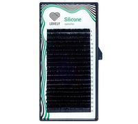 LOVELY Extensions de cils simples en silicone pour extensions de cils - Noir - Extensions de cils avec courbure en C, D, L, M - 16 rangées, L - Courbure - Épaisseur : 0,10 mm - Longueur : MIX BOX