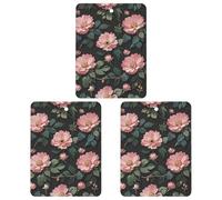 Lovely Flowers Lot de 3 désodorisants carrés à suspendre pour voiture, maison, bureau, style blanc