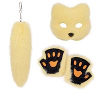 Lovely Foxes Cosplay Fashion Accessoires Pack avec masque stable et gants Décoration pour fêtes à thème Équipement de fête à thème, taille unique, comme décrit, Comme décrit