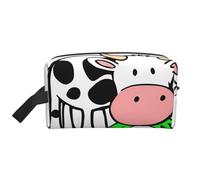 Lovely Golden Retriever Sac de rangement imprimé chien - Trousse de toilette de voyage durable, pochette de rangement portable pour maquillage et cosmétiques avec fermeture éclair, Jolie petite vache