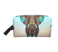 Lovely Golden Retriever Sac de rangement imprimé chien - Trousse de toilette de voyage durable, pochette de rangement portable pour maquillage et cosmétiques avec fermeture éclair, Éléphant, Taille