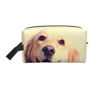 Lovely Golden Retriever Sac de rangement imprimé chien - Trousse de toilette de voyage durable, pochette de rangement portable pour maquillage et cosmétiques avec fermeture éclair, Adorable chien