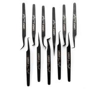 LOVELY Grace Pince à épiler élégante pour extensions de cils 90° 5 mm - Pince courte fine en acier inoxydable pour compartiments volume 1D-10D - Parfait pour les yeux profonds et les designs exigeants