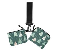 Lovely Green Christmas Tree Lot de 2 porte-monnaie pour femme avec poche zippée, Joli sapin de Noël vert, 1 size, Décontracté