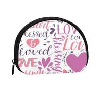 Lovely Hearts Mini porte-monnaie compact zippé pour pièces de monnaie, clés et petits objets