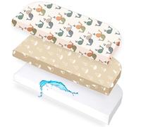 Lovely Hippo 2 draps-housses 50 x 89 cm + 1 protège-matelas - 100 % coton - Compatible avec BabyBay Maxi, sommier tapissier, Comfort, Comfort Plus (Walbabys, 50 x 89 cm)