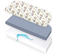 Lovely Hippo 2 draps-housses 50 x 89 cm + 1 protège-matelas - Drap-housse 100 % coton - Compatible avec BabyBay Maxi, sommier tapissier, Comfort, Comfort Plus (tracteur, 50 x 89 cm)