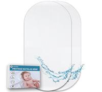 Lovely Hippo Alèse Couffin 100% Imperméable - Oeko-Tex - Protège Matelas Absorbant et Respirant pour Bébé -Imperméable sans Traitement Chimique (40 x 80 cm (Set de 2))