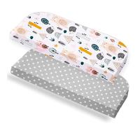 Lovely Hippo Drap Housse 50x89 cm (X2) - 100% Coton - Oeko-Tex - 2 Draps Housses Compatible Babybay - Doux et Respirants (Animaux Forêt, 50x89cm)