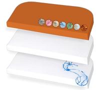 Lovely Hippo Drap Housse 50x89cm (X2) + 1 Protège-Matelas 50x89cm - 2 Draps Housses 100% Coton - 1 Protège Matelas 100% Imperméable - Oeko Tex (Blanc/Cacao, 50x89cm)