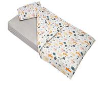 Lovely Hippo Drap Housse 80x160 + Housse de Couette 120x170cm + Taie Oreiller Enfant 40x60 cm - Parure 3Pcs Lit 80x160 (Animaux Forêt, Lit 80x160cm - Parure 3 pièces)