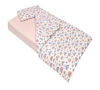 Lovely Hippo Drap Housse 80x160 + Housse de Couette 120x170cm + Taie Oreiller Enfant 40x60 cm - Parure 3Pcs Lit 80x160 (Arc-en-Ciel, Lit 80x160cm - Parure 3 pièces)