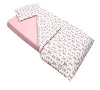 Lovely Hippo Drap Housse 80x160 + Housse de Couette 120x170cm + Taie Oreiller Enfant 40x60cm - Parure pour Lit Cabane 80x160 cm (Danseuse Rose, Lit 80x160cm - Parure 3 pièces)