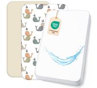 Lovely Hippo Draps Housses 80x160 cm + 1 Alèse Protège Matelas imperméable Compatible Lit Cabane 80x160 cm (Baleines, 80 x 160 cm)