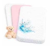 Lovely Hippo Draps Housses 80x160 cm + 1 Alèse Protège Matelas Imperméable Compatible Lit Cabane 80x160 cm (Blanc/Rose, 80 x 160 cm)