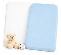 Lovely Hippo Draps Housses 80x160 cm 100% Coton - Compatible Lit Cabane 80x160 cm - sans Produits Chimiques (Blanc/Bleu, 80 x 160 cm)