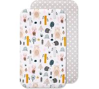 Lovely Hippo Draps Housses 80x160 cm 100% Coton - Lit Cabane 80x160-2pcs Drap 80x160 - sans Produits Chimiques (80 x 160 cm, Animaux Forêt)