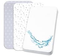 Lovely Hippo Draps Housses Cododo + 1 Alèse Protège Matelas Bébé - Drap Housse Cododo 100% Coton - Alèse 100% Imperméable (Constellation Grise, 90 x 55 cm)