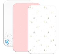 Lovely Hippo Draps Housses Cododo + 1 Alèse Protège Matelas Compatible Berceau - Drap Housse Cododo 100% Coton - Alèse 100% Imperméable (Fleurs, 43 x 83 cm)