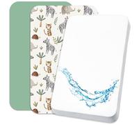 Lovely Hippo Draps Housses Cododo + 1 Alèse Protège Matelas Compatible Berceau - Drap Housse Cododo 100% Coton - Alèse 100% Imperméable (Savane, 55 x 90 cm)