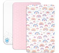 Lovely Hippo Draps Housses Cododo + 1 Alèse Protège Matelas Compatible Chicco - Drap Housse Cododo 100% Coton - Alèse 100% Imperméable (Arc-en-Ciel, 83 x 50 cm)