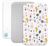 Lovely Hippo Draps Housses Cododo + 1 Alèse Protège Matelas Compatible Chicco - Drap Housse Cododo 100% Coton - Alèse 100% Imperméable (Animaux Forêt, 90 x 55 cm)