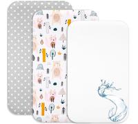 Lovely Hippo Draps Housses Cododo + 1 Alèse Protège Matelas Compatible Cododo Bébé - Drap Housse Cododo 100% Coton - Alèse 100% Imperméable (Animaux Forêt, 83 x 50 cm)