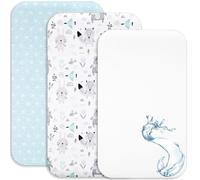 Lovely Hippo Draps Housses Cododo + 1 Alèse Protège Matelas Compatible Cododo Bébé - Drap Housse Cododo 100% Coton - Alèse 100% Imperméable (Animaux Bleus, 90 x 55 cm)