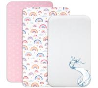 Lovely Hippo Draps Housses Cododo + 1 Alèse Protège Matelas Compatible Cododo Bébé - Drap Housse Cododo 100% Coton - Alèse 100% Imperméable (Arc-en-Ciel, 90 x 55 cm)