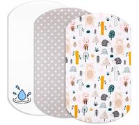 Lovely Hippo Draps Housses Cododo + 1 Alèse Protège Matelas Compatible Iora Cododo - Drap Housse Cododo 100% Coton - Alèse 100% Imperméable (Animaux Forêt, 60 x 80 cm)