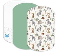 Lovely Hippo Draps Housses Cododo + 1 Alèse Protège Matelas Compatible Iora - Drap Housse Cododo 100% Coton - Alèse 100% Imperméable (Savane, 60 x 80 cm)