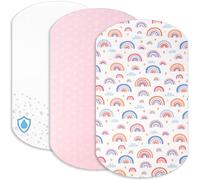 Lovely Hippo Draps Housses Cododo + 1 Alèse Protège Matelas Compatible Iora - Drap Housse Cododo 100% Coton - Alèse 100% Imperméable (Arc-en-Ciel, 60 x 80 cm)